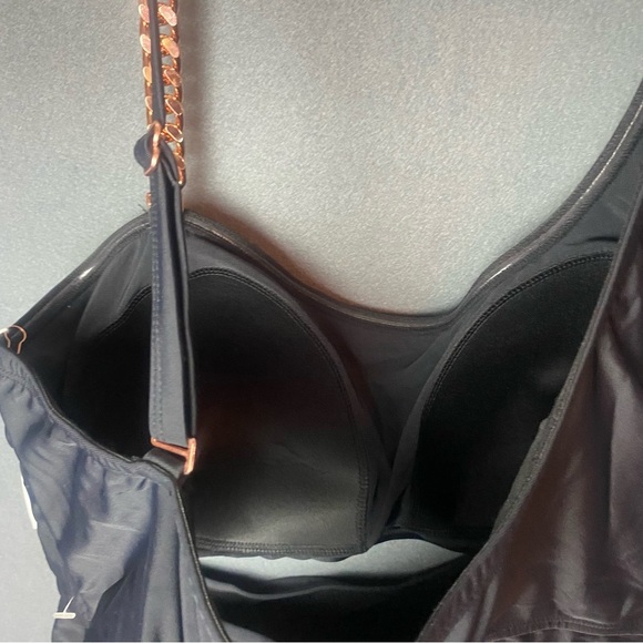 NEW without tags LYSA Sexy PLUS Size 2X Black Cutout Swimsuit with Chain Accent - Picture 7 of 9